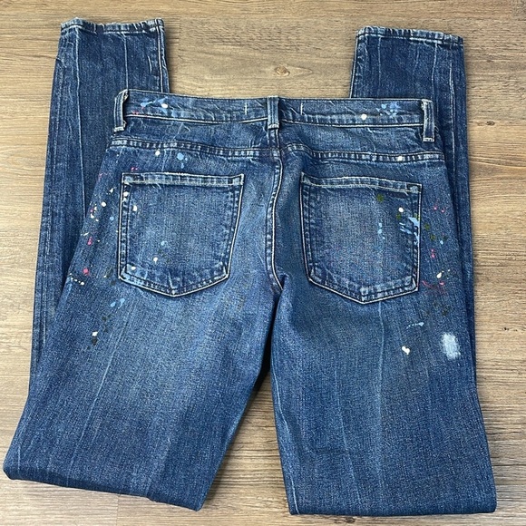 Vince Women’s Mid Rise Skinny Paint Splattered Distressed Jeans, size 28 - Picture 10 of 11